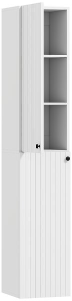 HOMCOM Wall Mounted Tall Bathroom Storage Cabinet with Soft-Close Hinges, Slim Bathroom Cabinet with 2 Doors, White
