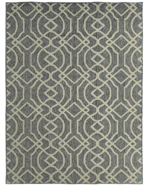 HOMCOM UV Resistant Indoor & Outdoor Area Rug, Easy-Cleaning Machine Washable Rug with Geometric Pattern for Patio, Garden, Kitchen, Bathroom or Living Room, 170 x 120 cm, Grey