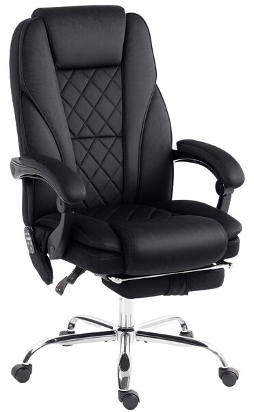 Vinsetto Massage Office Chair, Heated Reclining Computer Chair with Adjustable Height and Footrest, Black