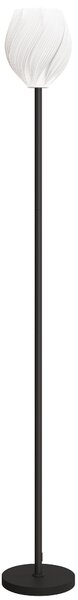 HOMCOM Flower Floor Lamp for Living Room, 3D Printed Modern Standing Lamp with Rose Shade & Foot Switch, Minimalist Tall Pole Lampshade for Bedroom, Office, E27 Holder without Bulb (25W Max), White