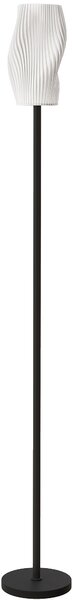 HOMCOM Floor Lamp for Living Room, 3D Printed Modern Standing Lamp with Flowing Curved Shade & Foot Switch, Minimalist Tall Pole Lampshade for Bedroom, Office, E27 Holder without Bulb (25W Max), White