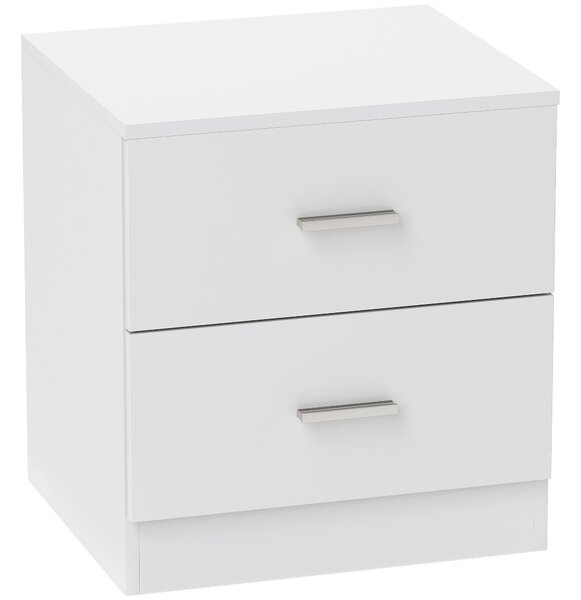HOMCOM Modern Bedside Table, 2 Drawer Nightstand, Bedroom Living Room Side Storage Unit, Oak Aosom UK