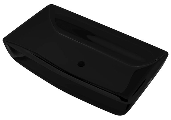 Ceramic Bathroom Sink Basin Black Rectangular