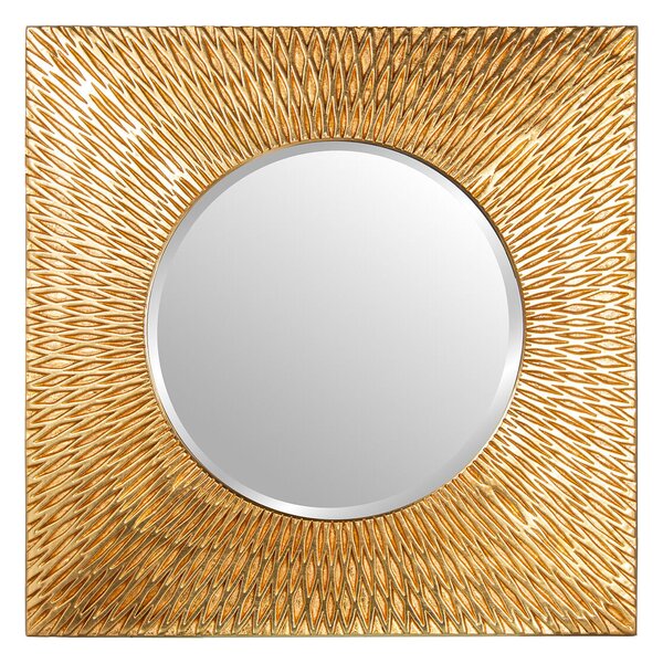 Wall mirror Alexandra House Living Yellow 78 x 78 x 6 cm