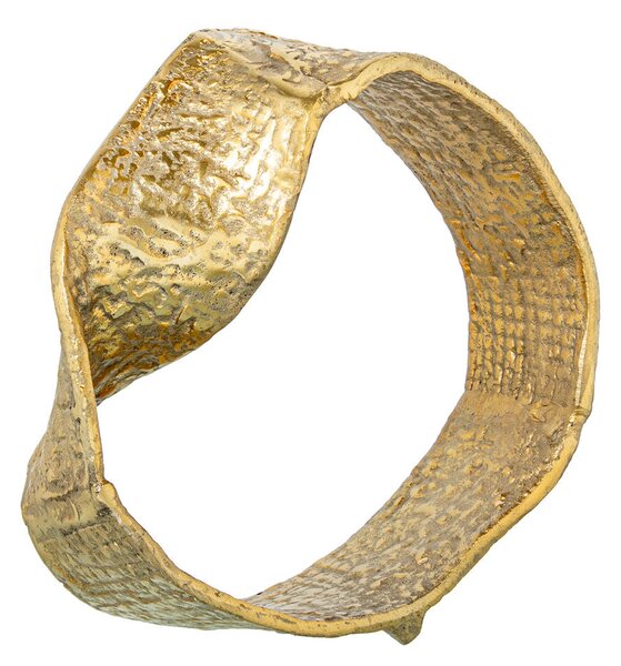 Decorative Figure Alexandra House Living Möbius Strip Golden Abstract 24 x 23 x 10 cm