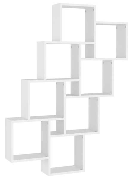 Wall Cube Shelf White 90x15x119 cm Engineered Wood