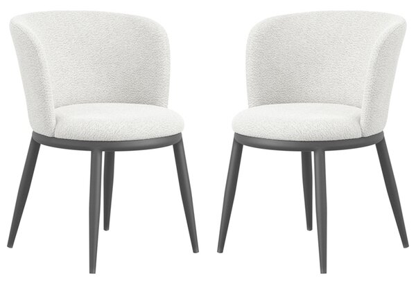Nixa Ivory Velvet Dining Chairs In Pair