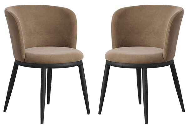 Nixa Mole Velvet Dining Chairs In Pair