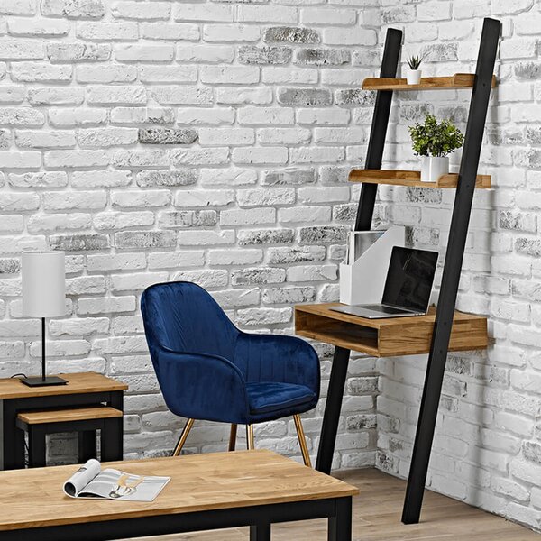 Chollerford Wooden Laptop Desk With Bookcase In Brown