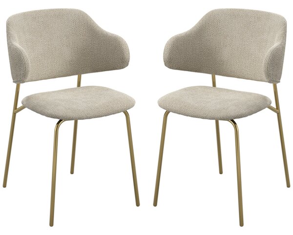 Dekalb Wheat Fabric Dining Chairs In Pair
