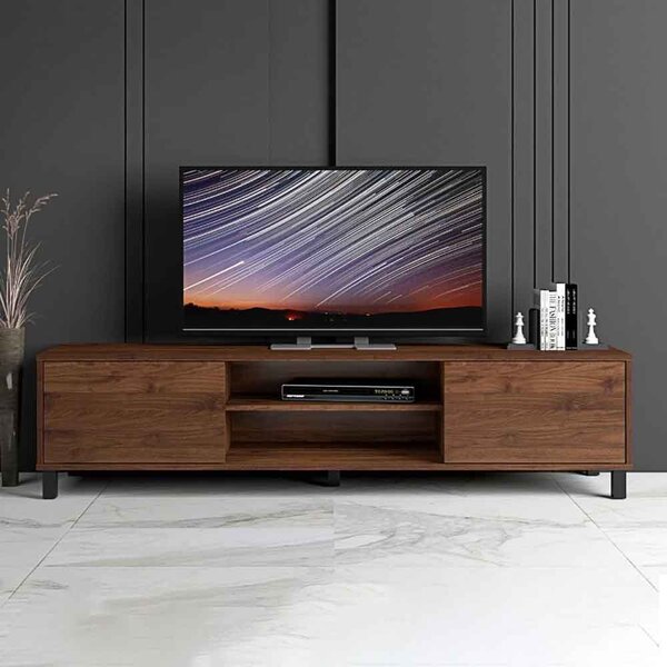 Elgin Wooden TV Stand With 2 Doors In Dark Oak