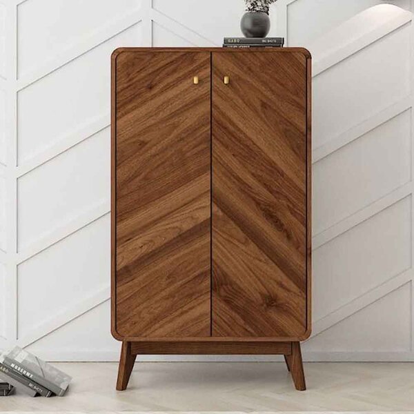 Ilford Wooden Storage Cabinet With 2 Doors In Columbian Walnut