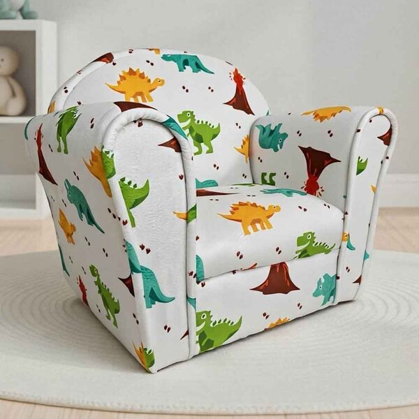 Dickson Polyester Kids Armchair In Dinosaur Grey