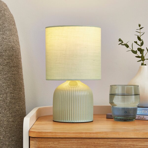 Hebe Ribbed Ceramic Table Lamp