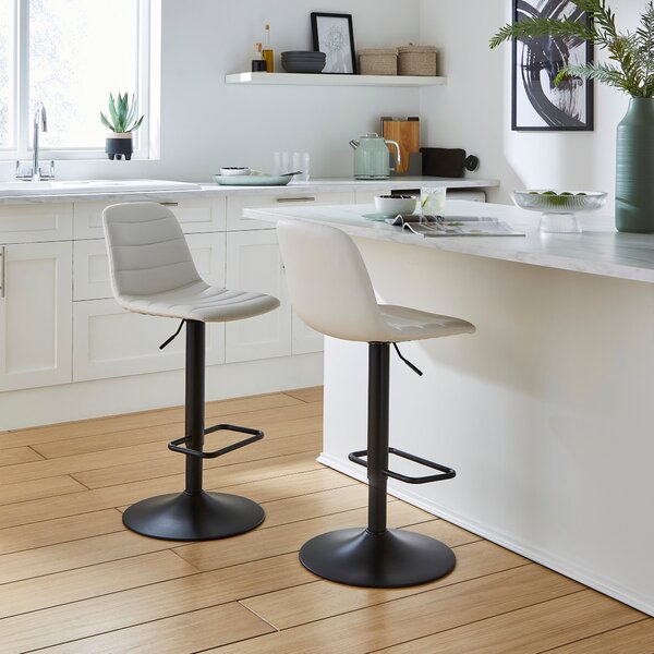 Ralph Adjustable Height Bar Stool, Faux Leather