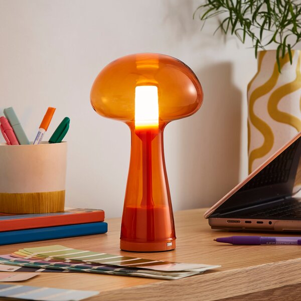 Elements Munro Rechargeable Touch Dimmable Table Lamp Orange