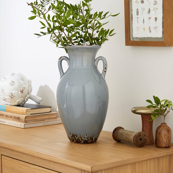 Urn Ceramic Vase Pale Blue