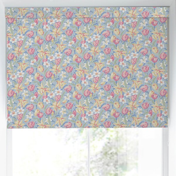 Laura Ashley Tulips Translucent Made To Measure Roller Blind China Blue