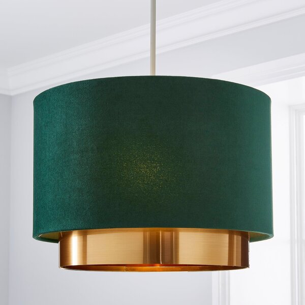 Nesa Two Tier Brushed Gold Velvet Shade Green