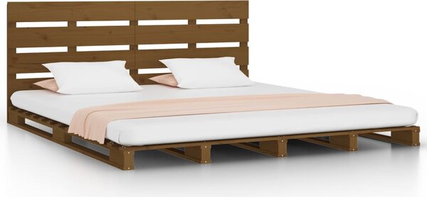 Bed Frame without Mattress Honey Brown 150x200 cm King Size Solid Wood Pine