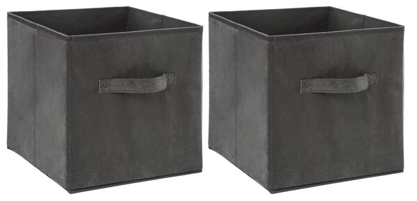 Mix and Modul Set of 2 Velvet Cube Storage Boxes Grey