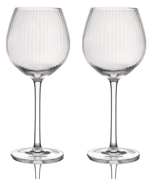 BarCraft Set of 2 Ridged Gin Glasses Clear