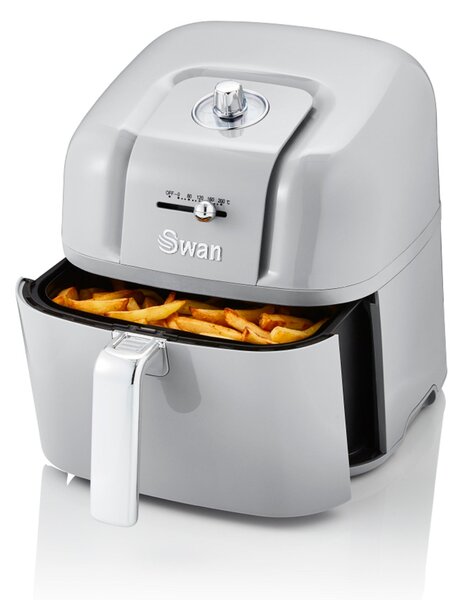 Swan Retro Manual Air Fryer Silver