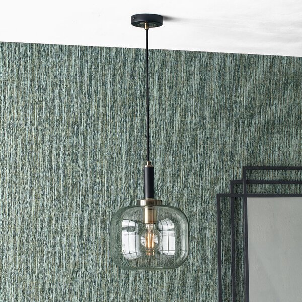 Florence Metal and Glass Pendant Light Black