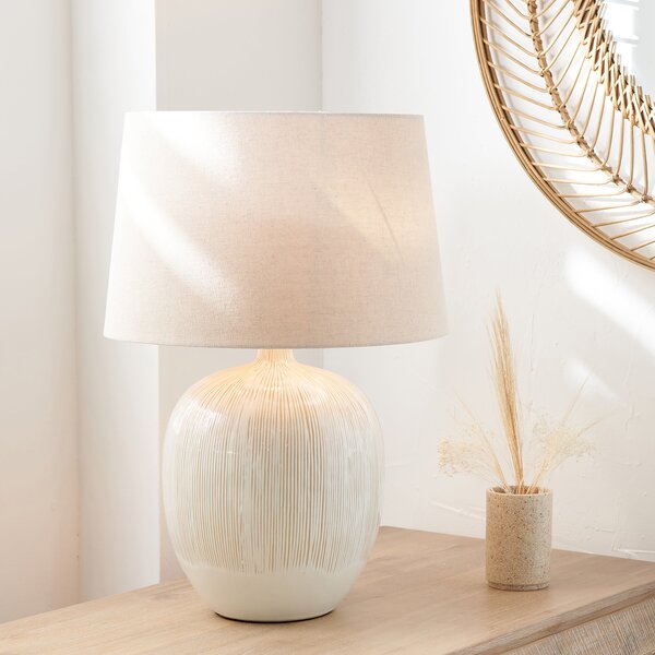 Greta Textured Ceramic Table Lamp Natural