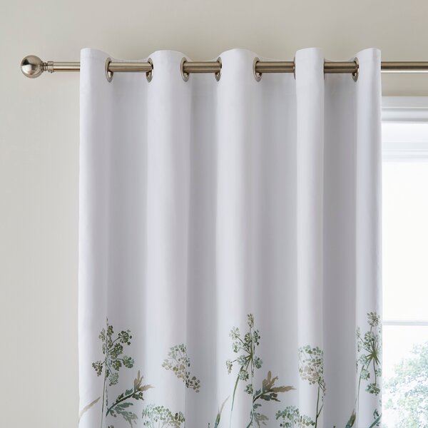 Dorma Purity Meadow Blackout Eyelet Curtains Powder Green