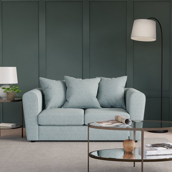 Blake Soft Texture Fabric 2 Seater Sofa Blue
