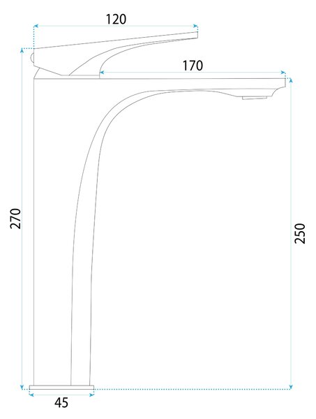 Bathroom faucet PREMIUM Rea Joe Brush Copper High