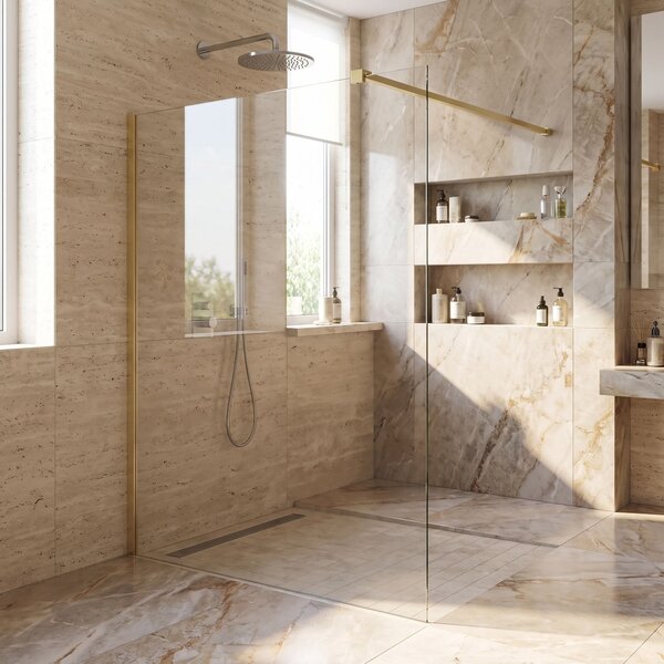Shower screen support arm 150 cm Rea Brush Gold