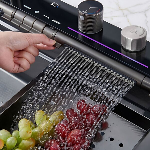 Multifunctional 10-in-1 steel sink REA Alonzo Black