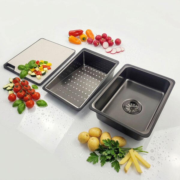 Multifunctional 10-in-1 steel sink REA Alonzo Black