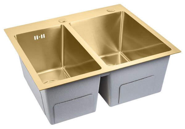 Stainless steel sink Toby BRUSH GOLD