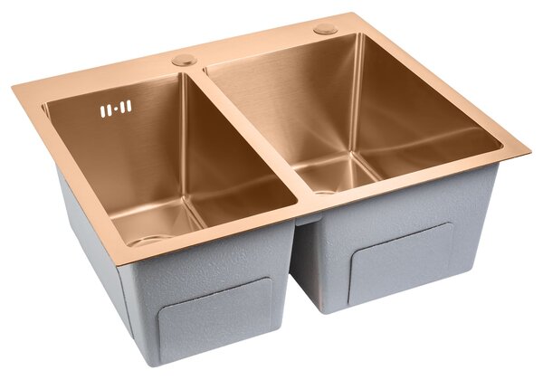 Stainless steel sink Toby BRUSH COPPER