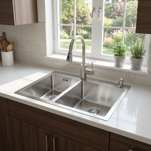 Stainless steel sink Toby BRUSH STEEL