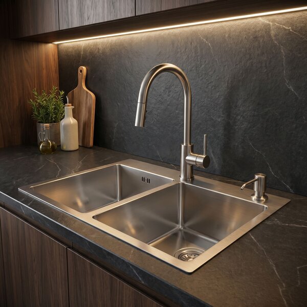 Stainless steel sink Toby BRUSH STEEL