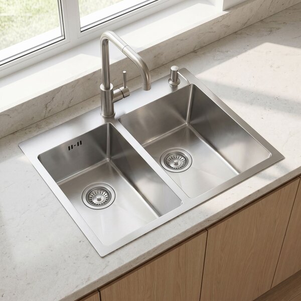 Stainless steel sink Toby BRUSH STEEL