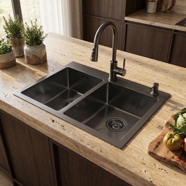 Stainless steel sink Toby Black