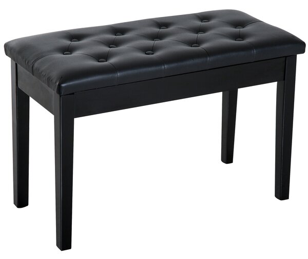 HOMCOM Faux Leather Piano Stool Bench, size ( 76x36x50cm)-Black