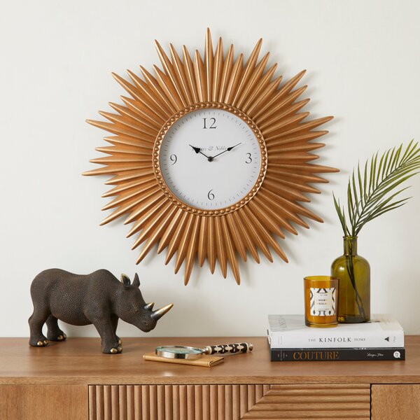 Luxe Traveller Starburst Clock 60cm Brown