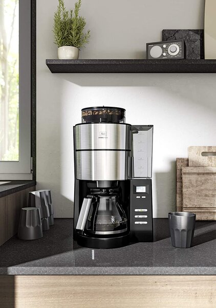 Melitta Aromafresh Grind and Brew Filter Coffee Machine Black/Silver