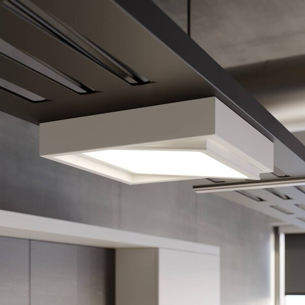 Prios Uvan LED ceiling lamp, angular, white