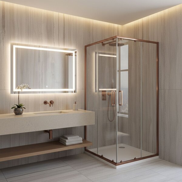 Shower enclosure Rea City 90x90 Brush Copper