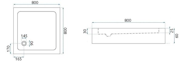 Shower enclosure Rea City 90x90 Brush Copper