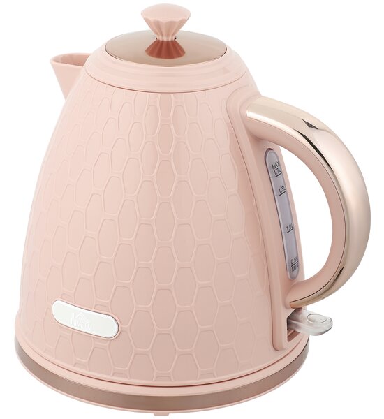 HOMCOM 3kW Rapid Boil Honeycomb Kettle - Light Pink