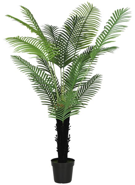 HOMCOM 175cm Artificial Areca Palm Tree with 16 PE Leaves, Decorative Artificial Plant with Plastic Pot and Flocked Soil, Fake Plant for Home Office Decor, Green