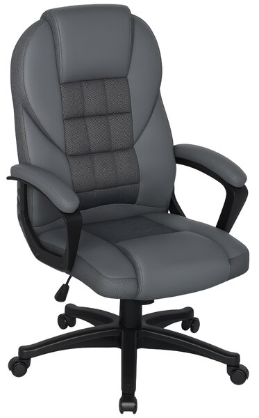 HOMCOM Faux Leather Office Chair - Charcoal Grey
